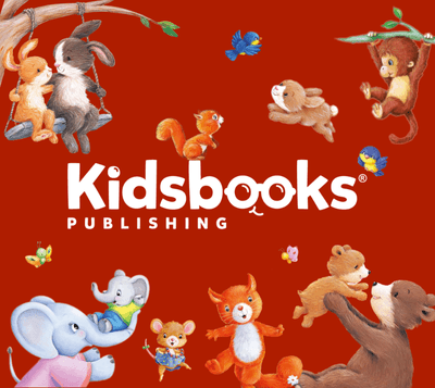 Image of the Kidsbooks Publishing logo surrounded by some book characters