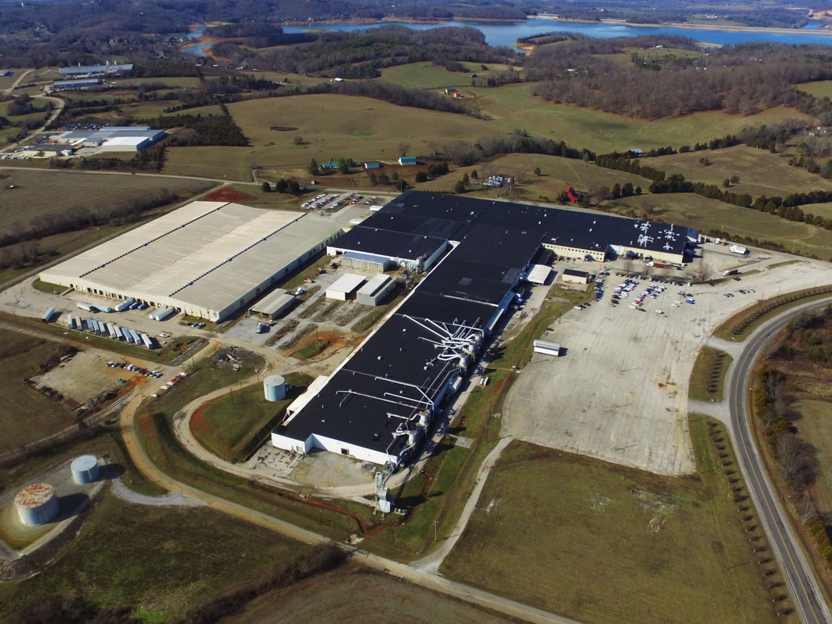 Aerial shot of American Book Company's warehouse location